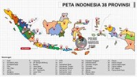 Peta Lipat Negara Republik Indonesia 38 provinsi